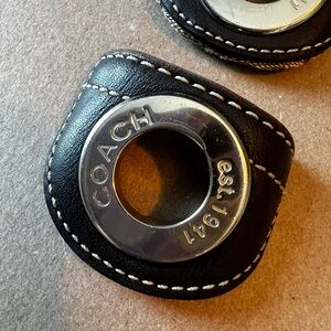 Coach Silver & Black Leather Circular Accessories 2